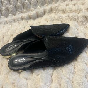 Alfani Black Textured Mules